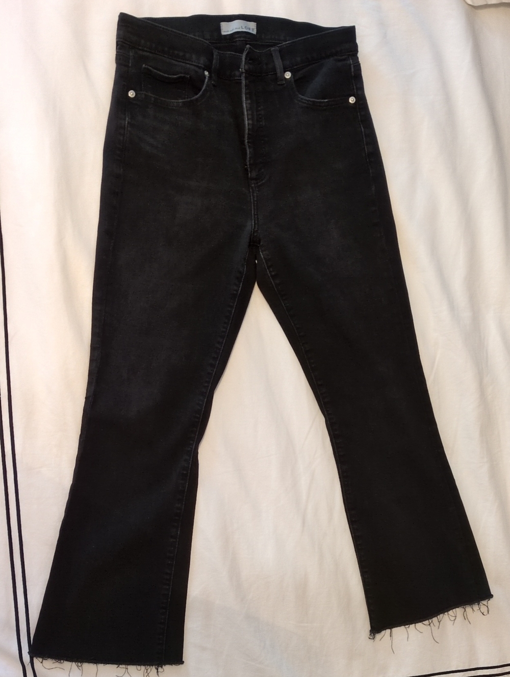 LOFT Black High-Rise Kick Flare Jeans